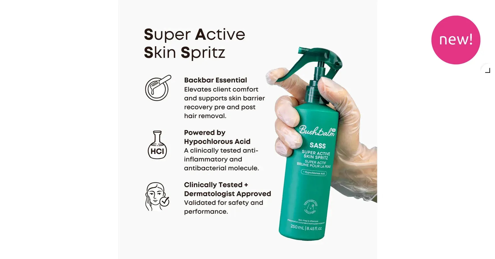 Bushbalm PRO SASS Super Active Skin Spritz (8.45floz / 250ml)