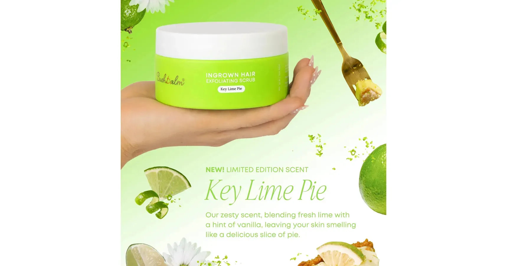 Bushbalm Key Lime Exfoliating Scrub Ingrown Hair (8oz/236ml)