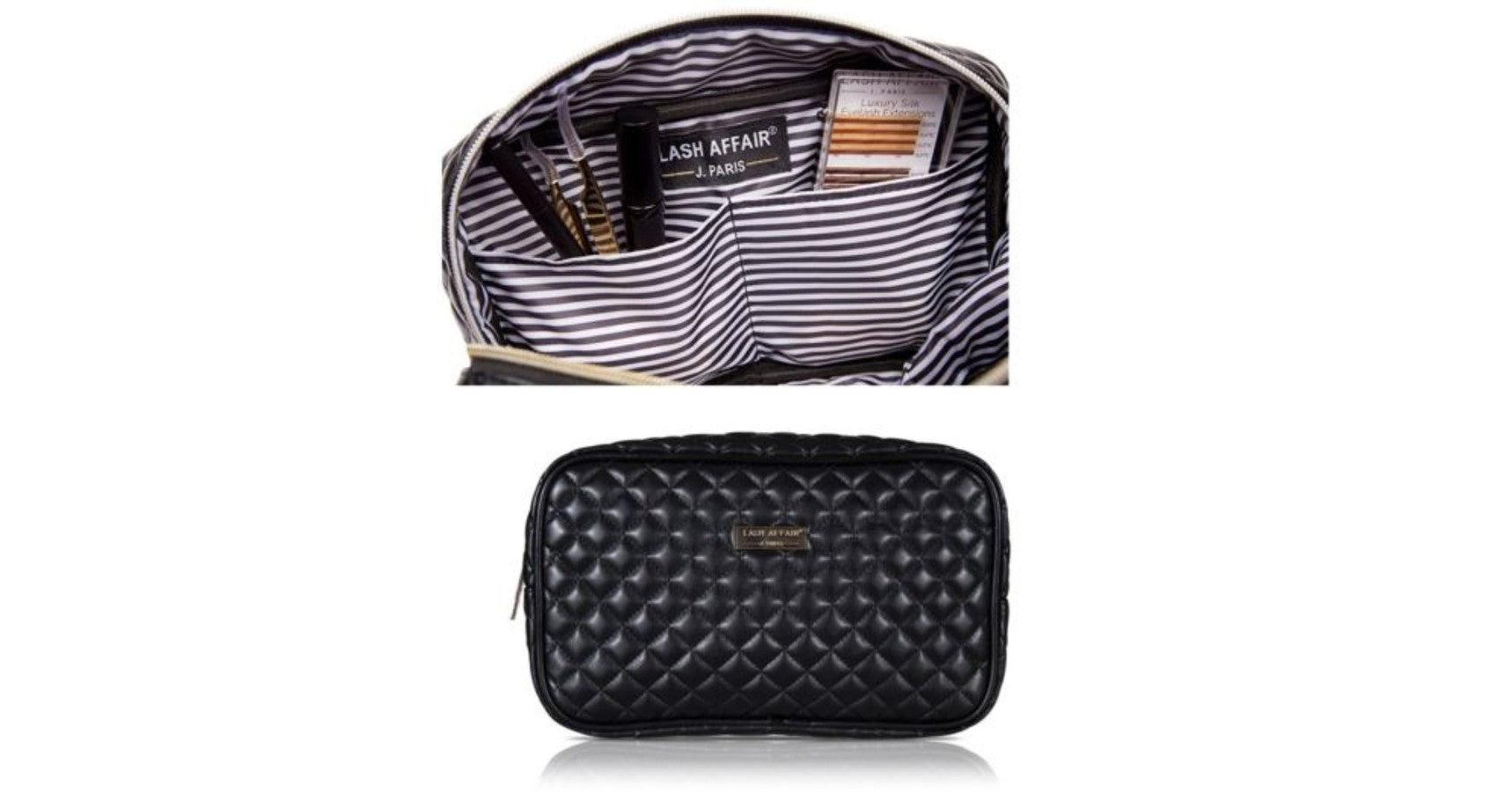 Lash Affair Makeup Bag - Black Tufted/ Gold Accents