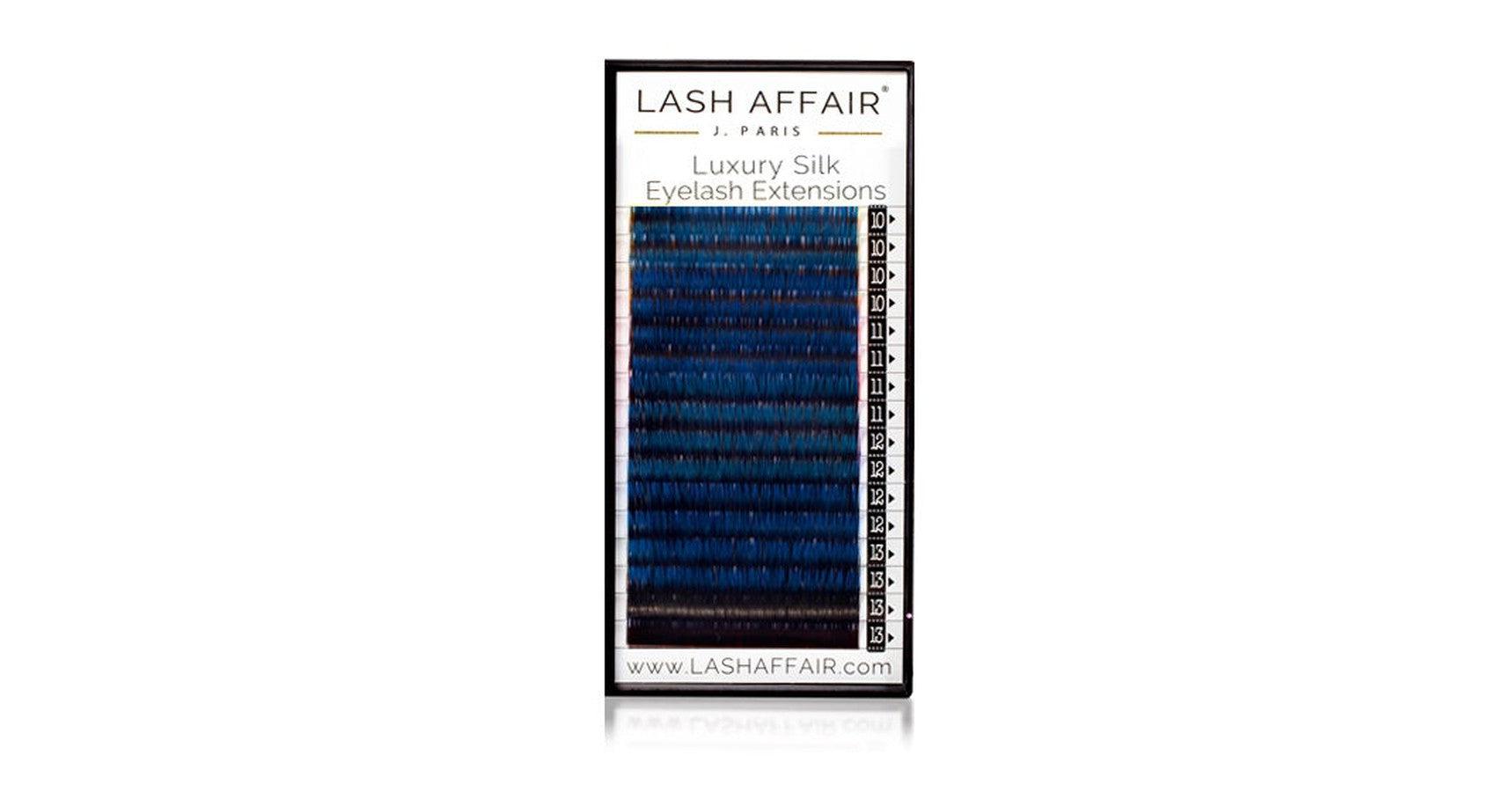 Lash Affair Ombre Lashes Mixed Length, C-Curl: Medium 10-13mm x .15 - Blue/Black