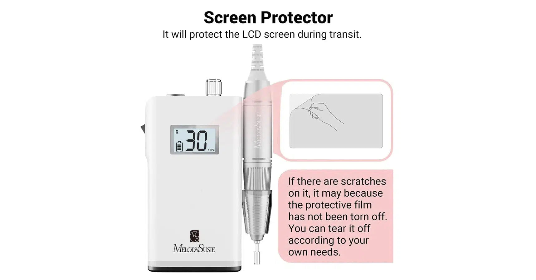 MelodySusie Scamander Rechargeable Nail Drill (white)