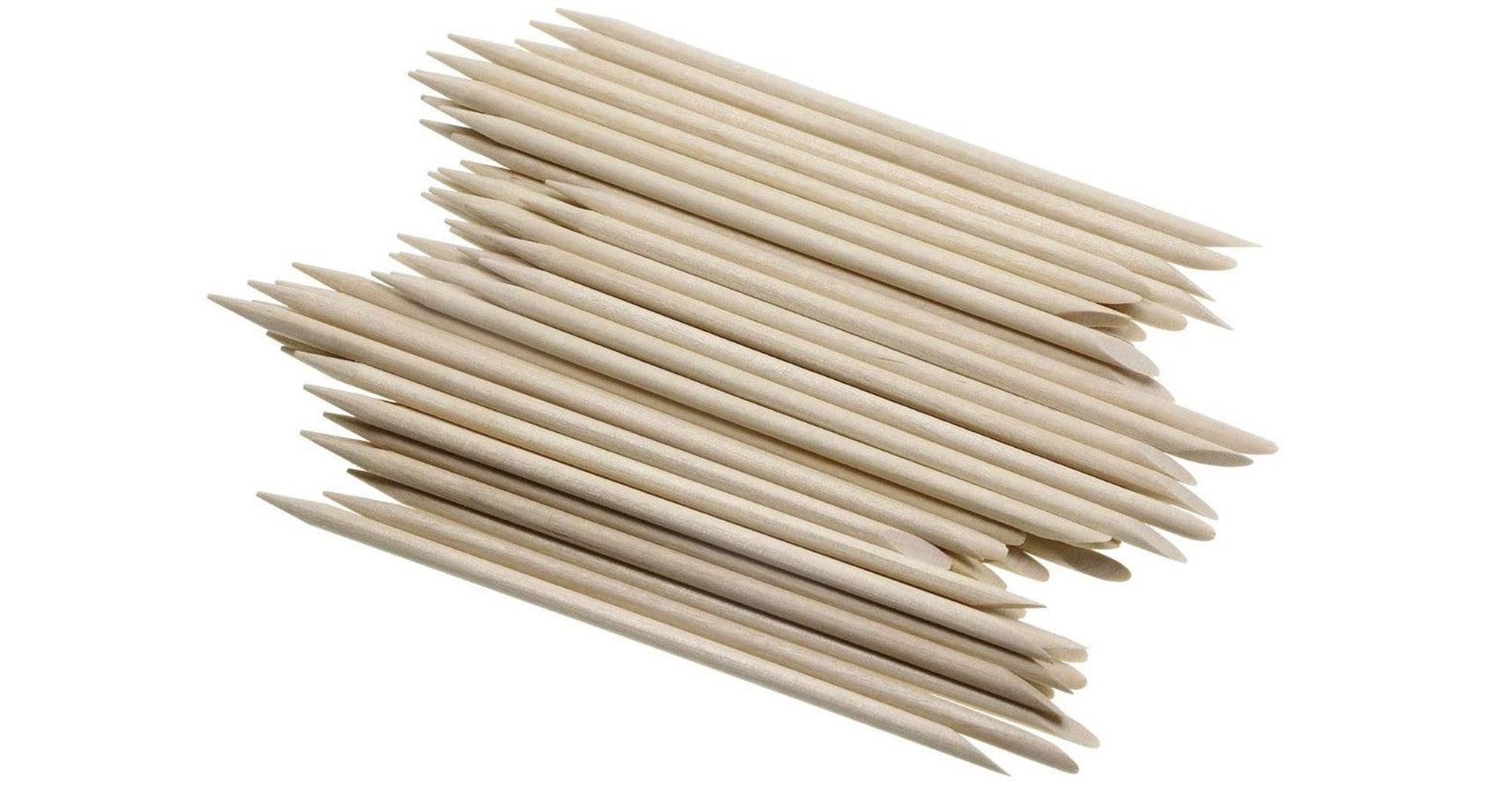 Mini Orangewood stick/cuticle pusher (pointed/flat) - 100/pack