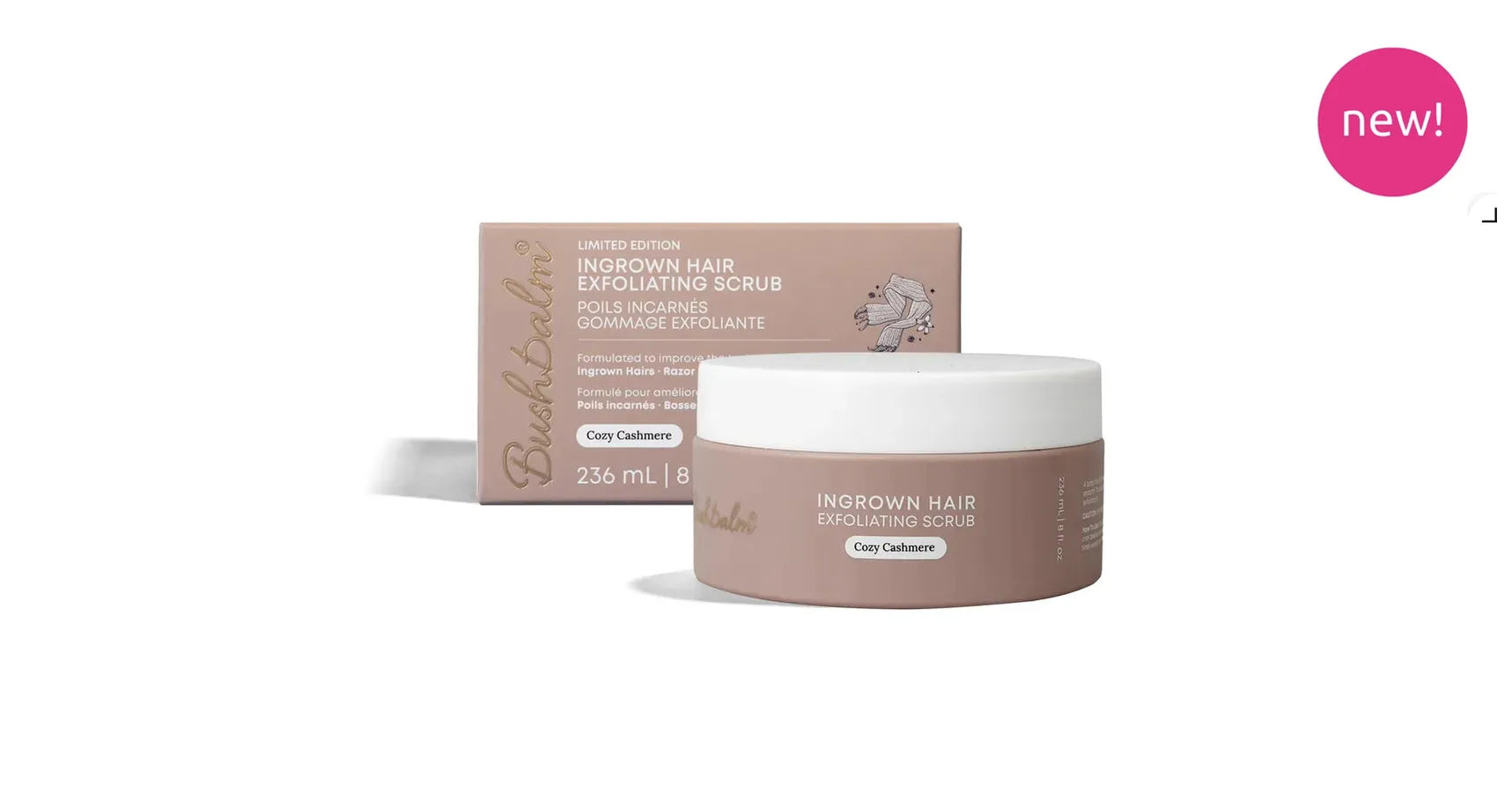 Bushbalm Cozy Cashmere Exfoliating Scrub Ingrown Hair (8oz/236ml)