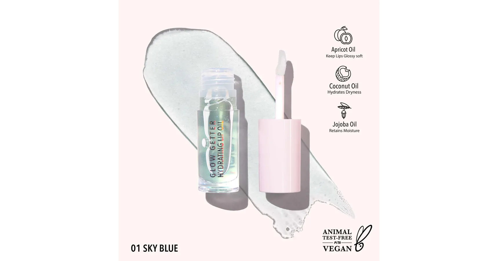 MOIRA Glow Getter Hydrating Lip Oil - Sky Blue