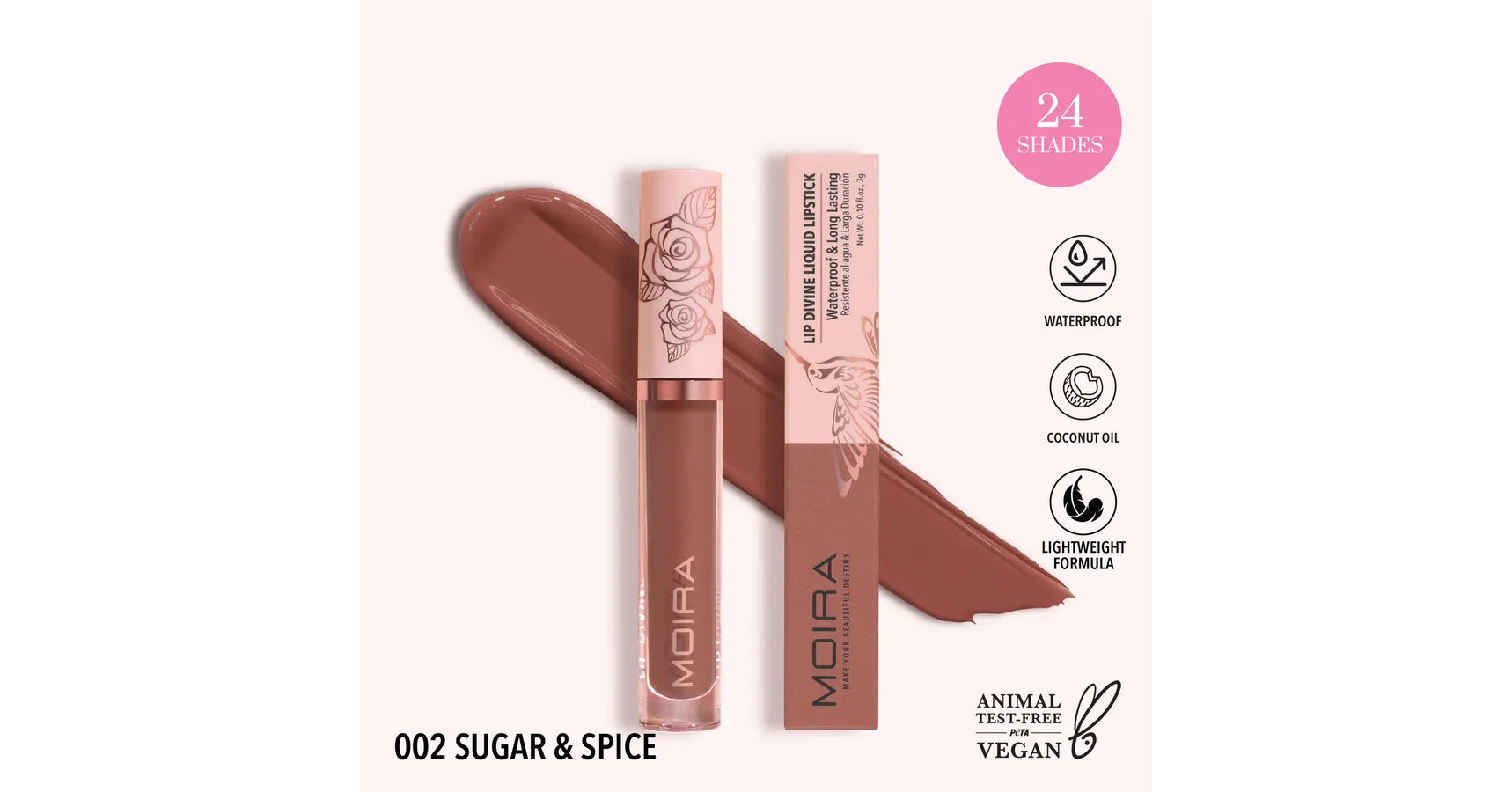 MOIRA Lip Divine Liquid Lipstick - Sugar & Spice