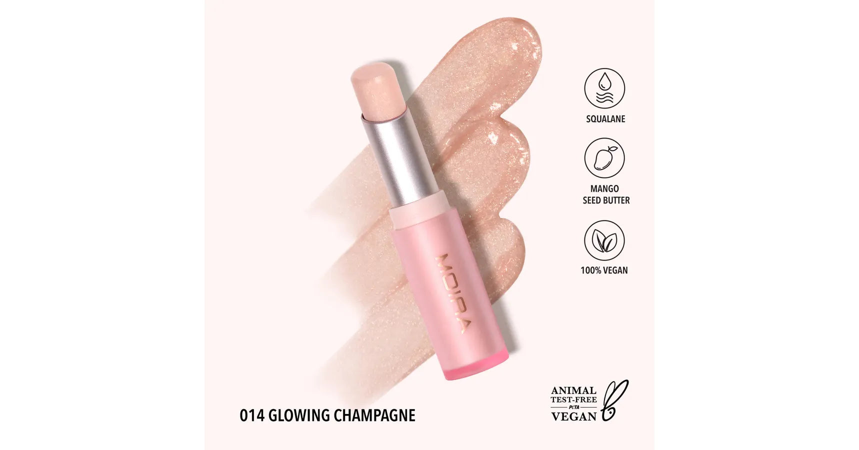 MOIRA Signature Lipstick - Glowing Champagne
