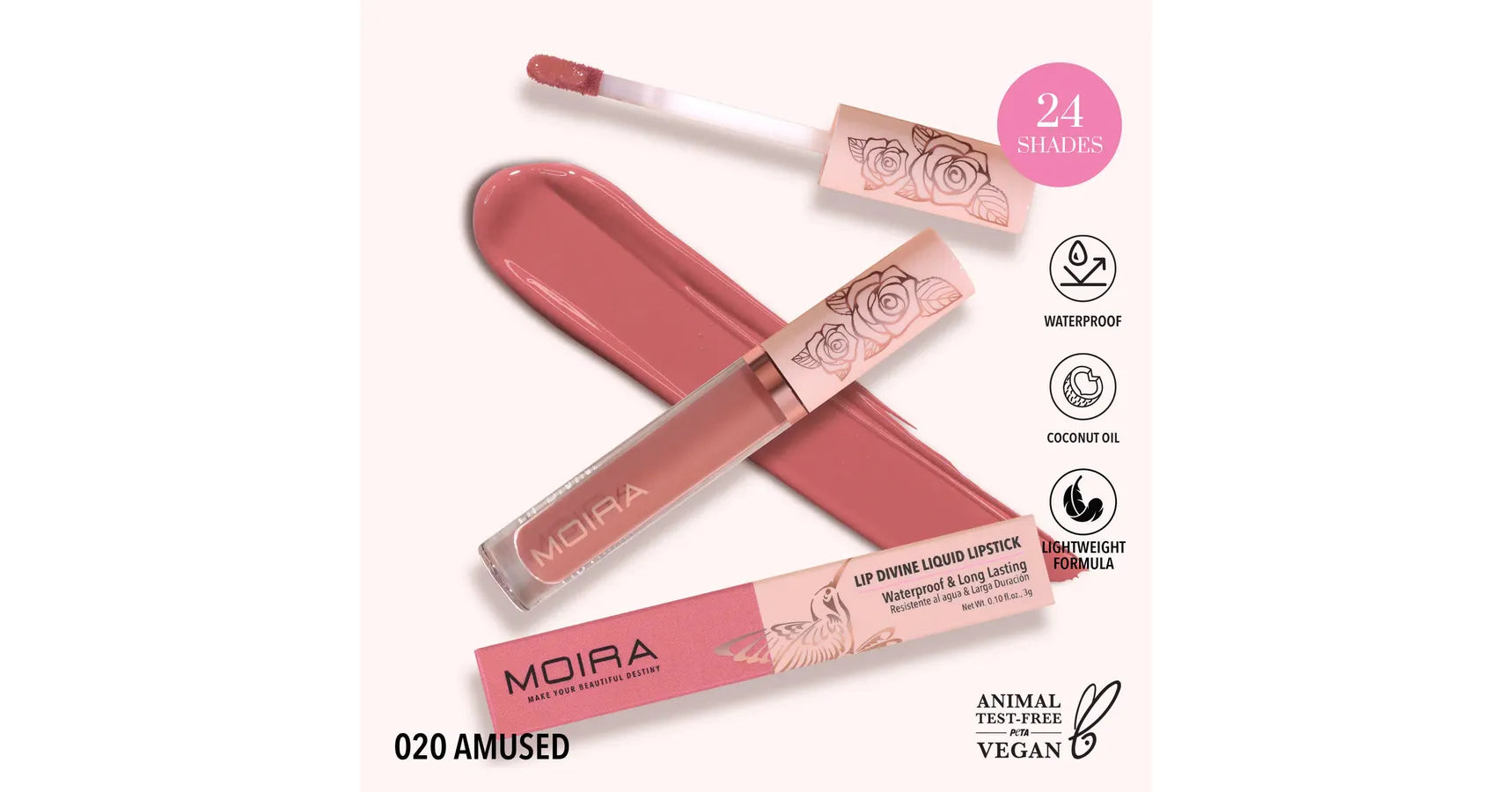 MOIRA Lip Divine Liquid Lipstick Amused