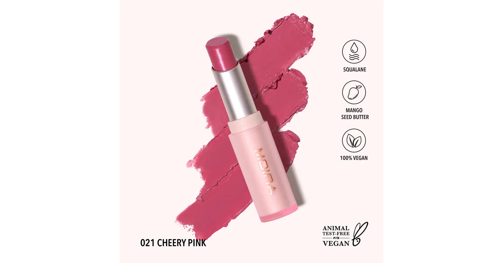 MOIRA Signature Lipstick - Cheery Pink
