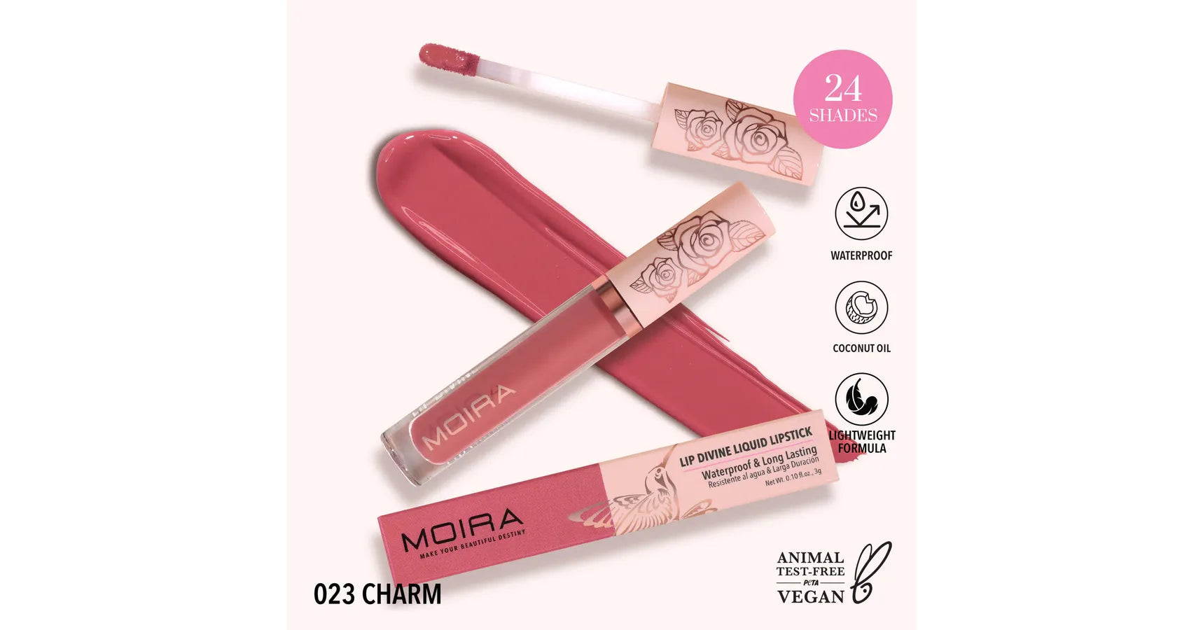 MOIRA Lip Divine Liquid Lipstick - Charm