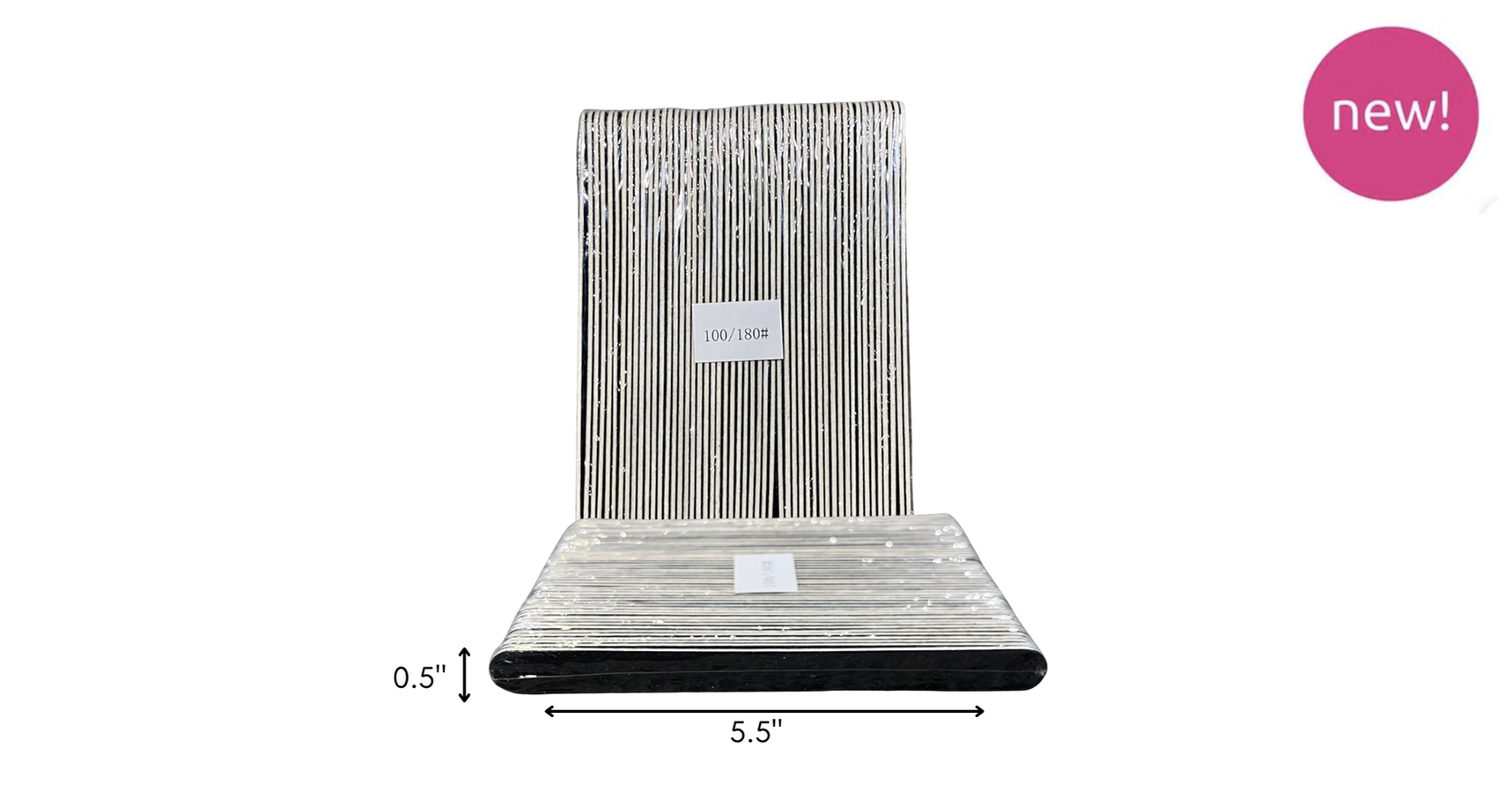 Disposable Black File - Short 5" -100/180grit (50/pack)