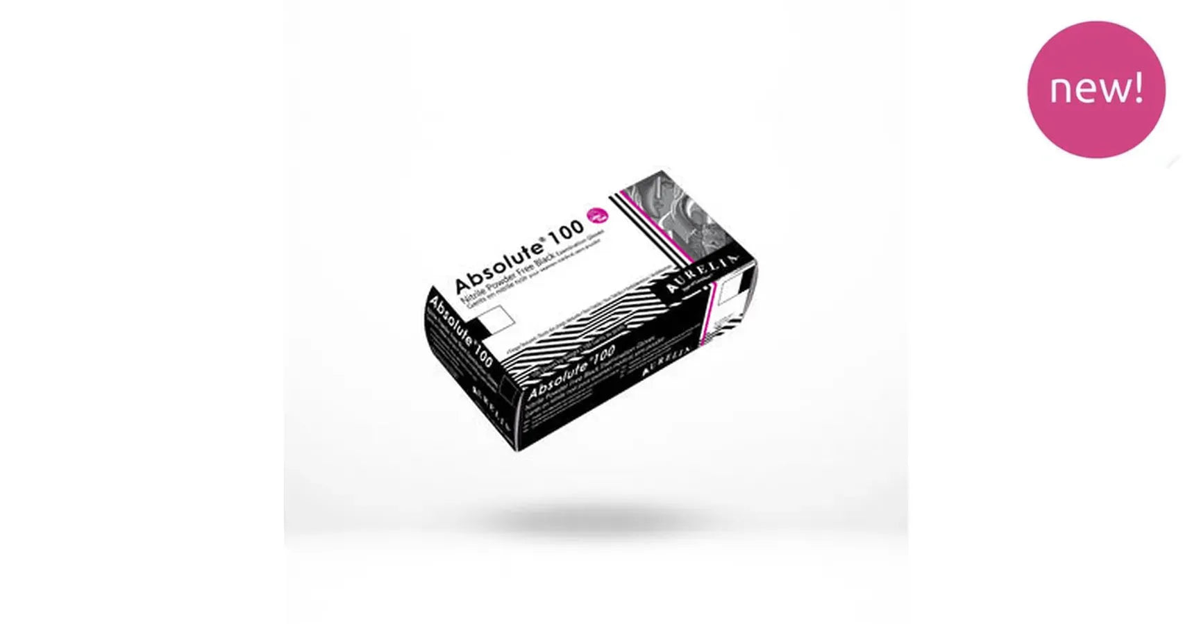 Gloves- Absolute Nitrile (100/box) , Black - Medium (3.2ml)