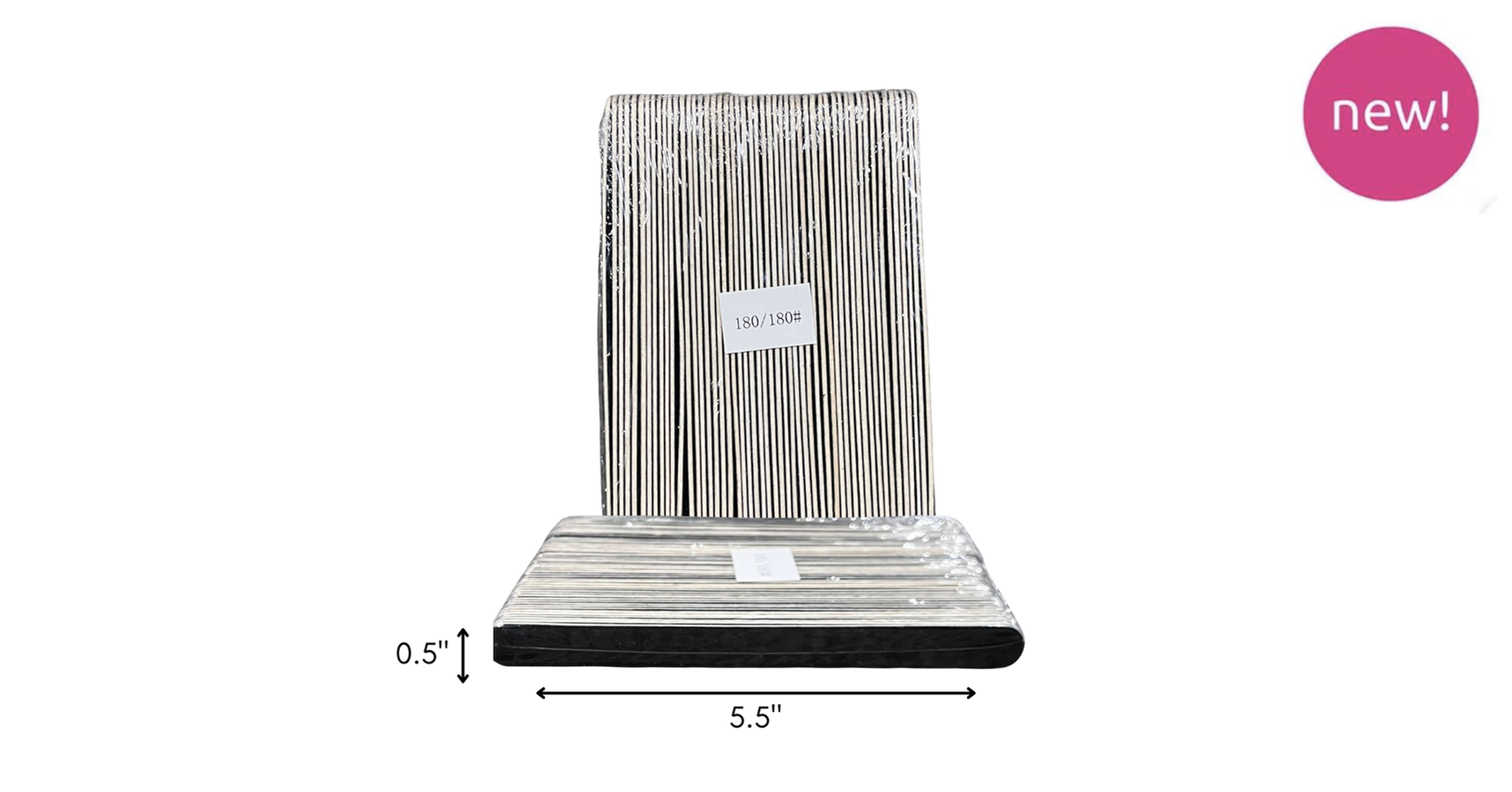 Disposable Black File - Short 5" -180/180grit (50/pack)