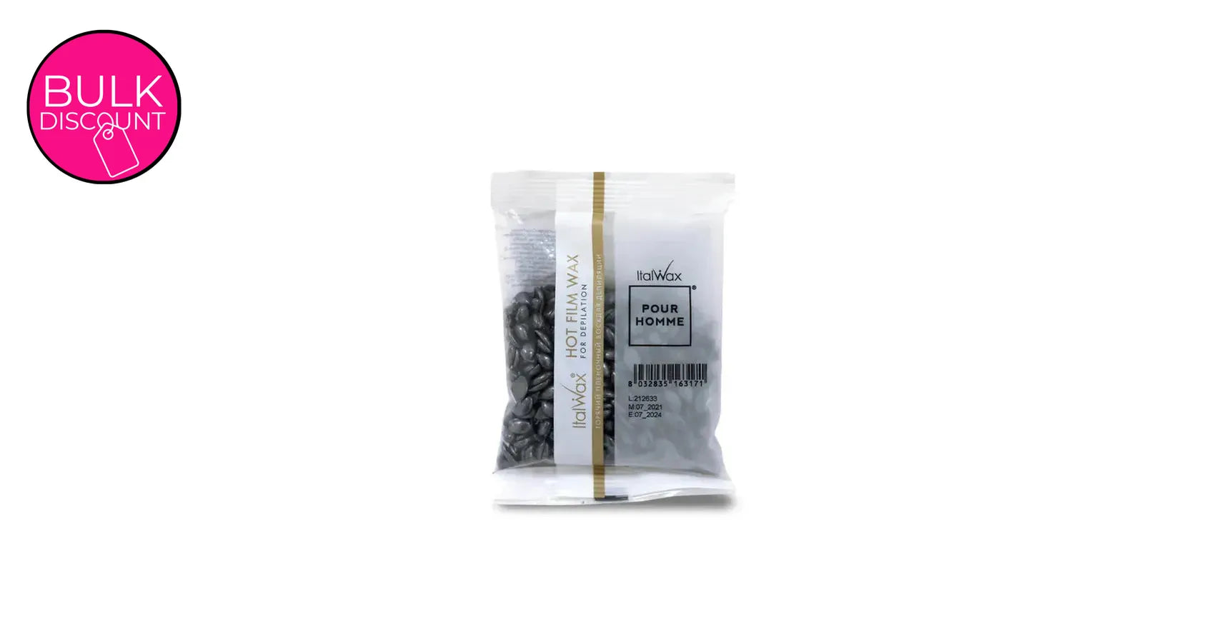 Italwax Hot Film Hard Wax Granules Barber For Face Pour Homme (100g sample)