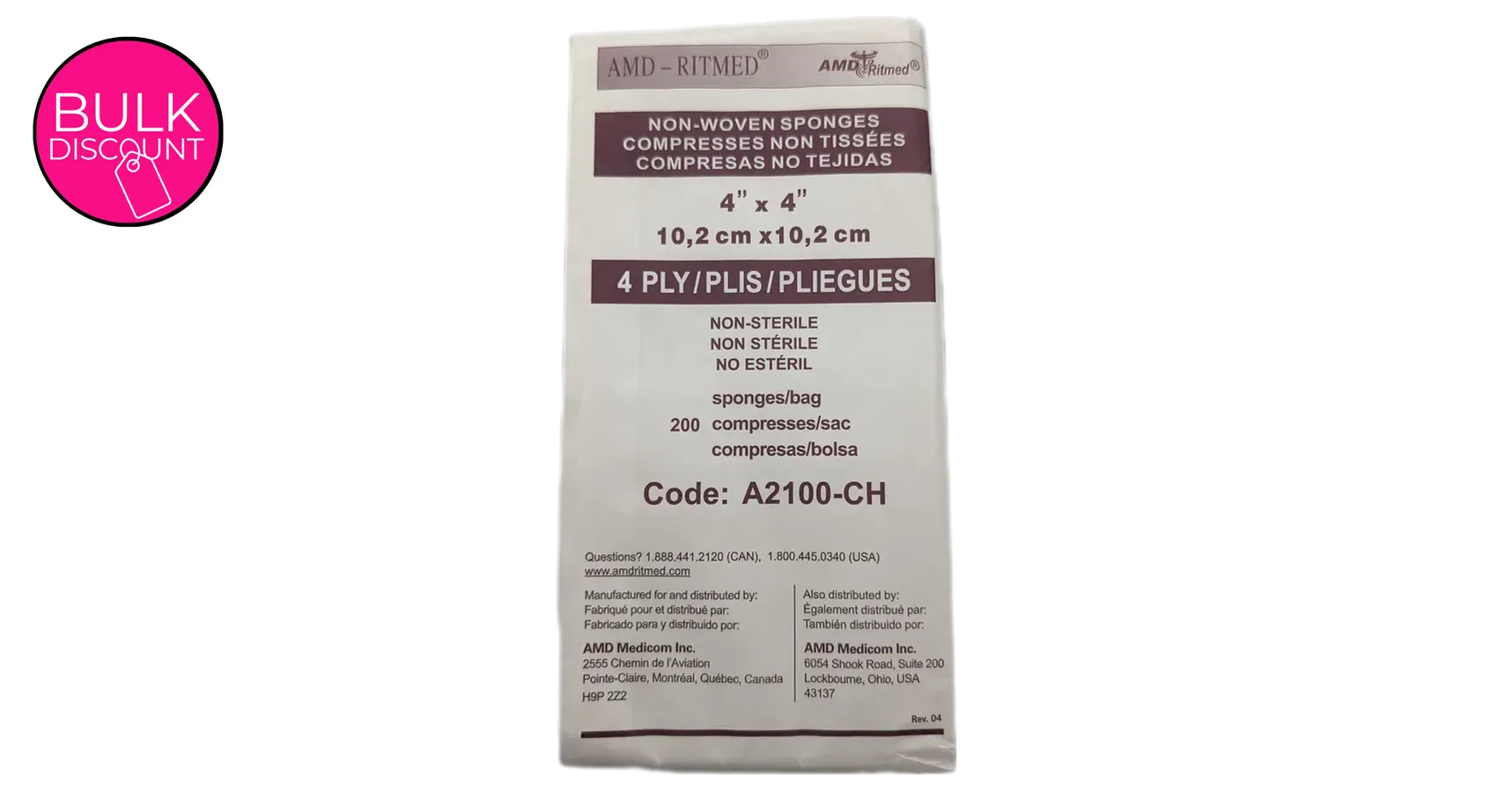 All-Purpose Disposable Wipes (4"x4") 200/pk (non-woven)