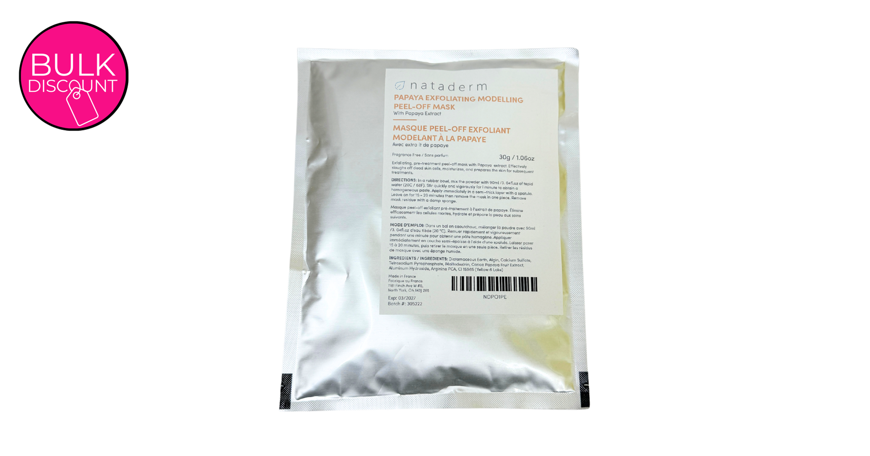 Nataderm Papaya Exfoliating Modelling Peel-Off Mask (30g single portion)