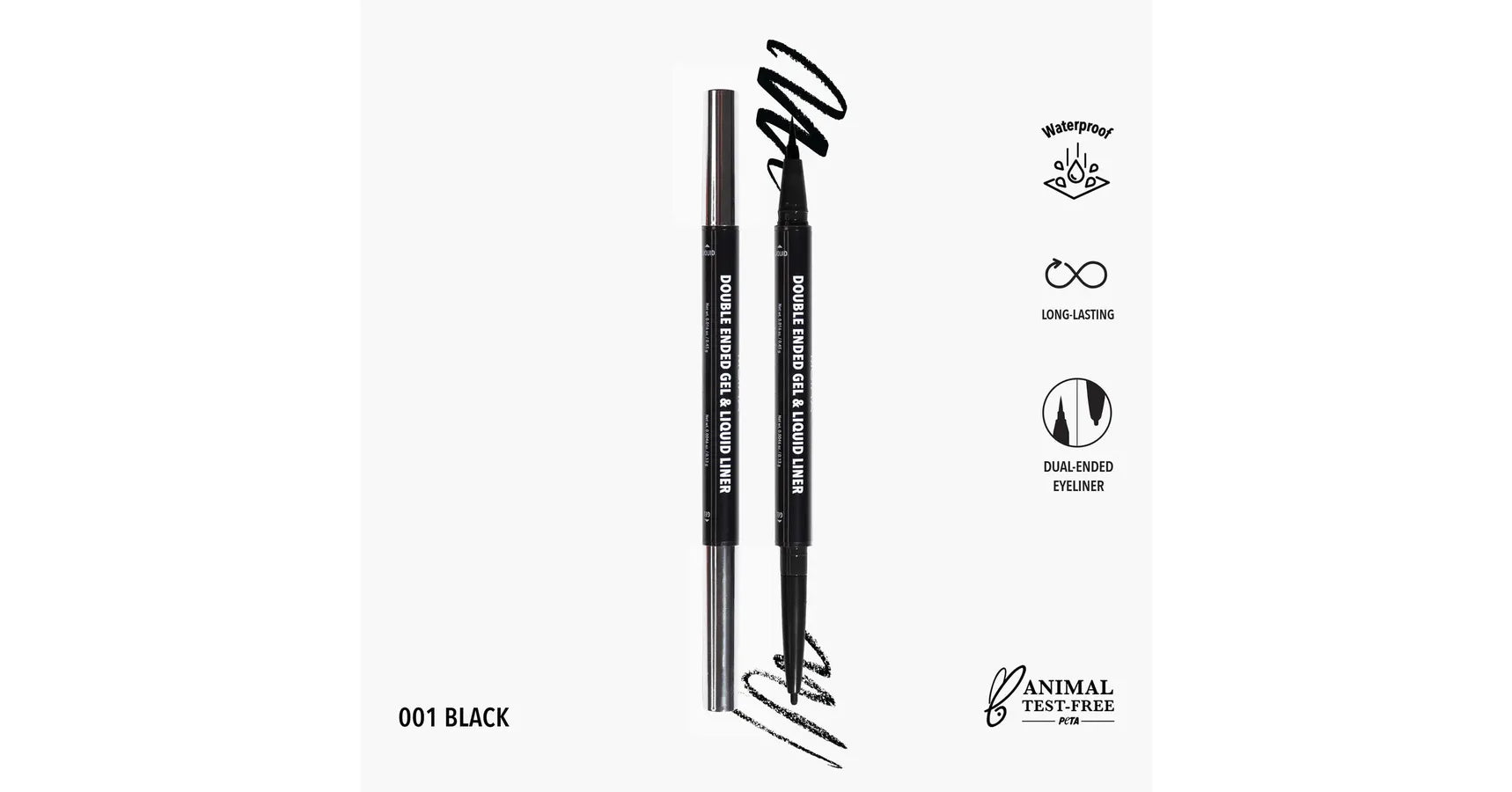 MOIRA Double Ended Gel & Liquid Liner - Black