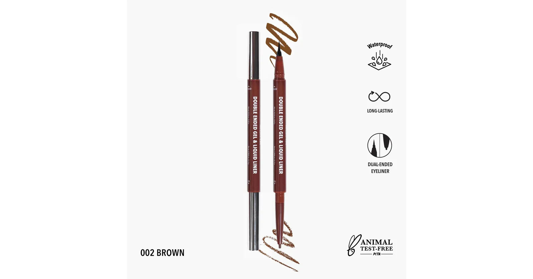 MOIRA Double Ended Gel & Liquid Liner - Brown