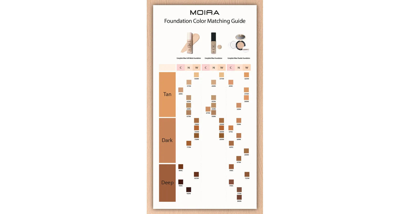 MOIRA Complete Wear Soft Matte Foundation 625N