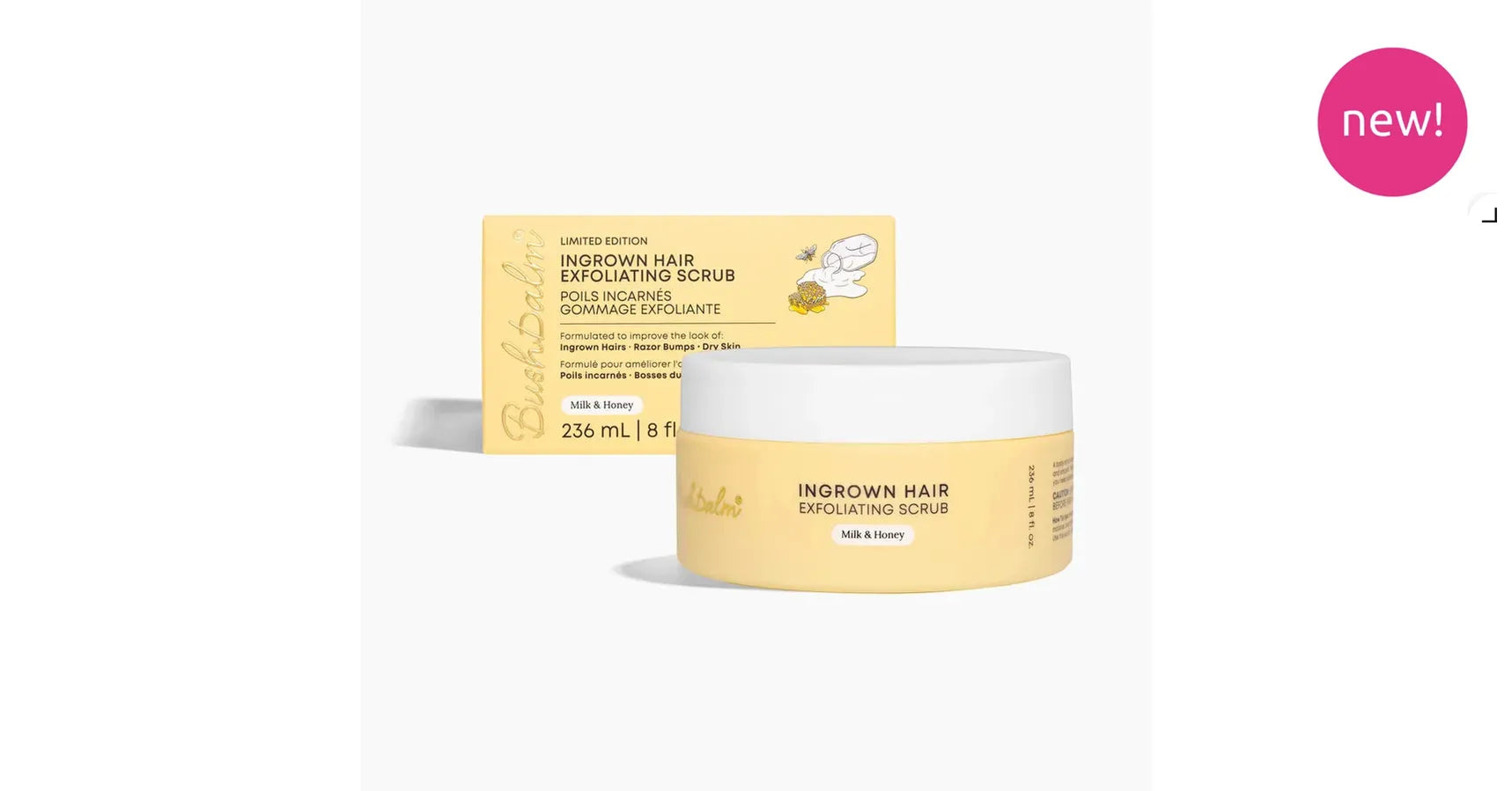 Bushbalm Milk and Honey Exfoliating Scrub Ingrown Hair (8oz/236ml)