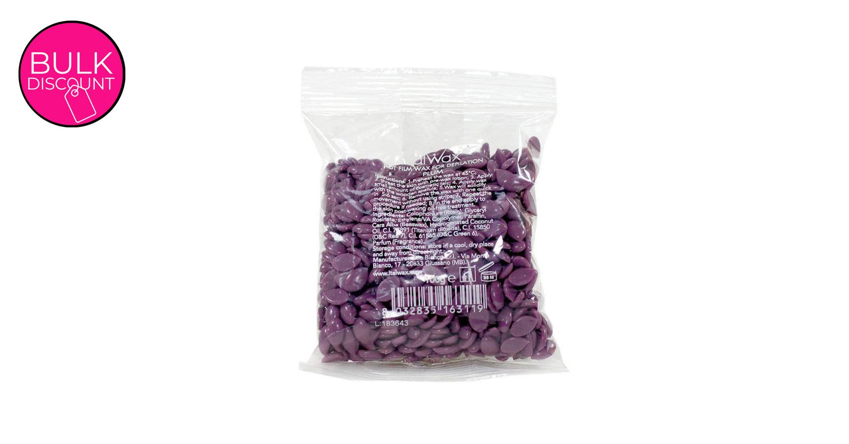 Italwax Hot Film Hard Wax in Granules Plum (100g sample)