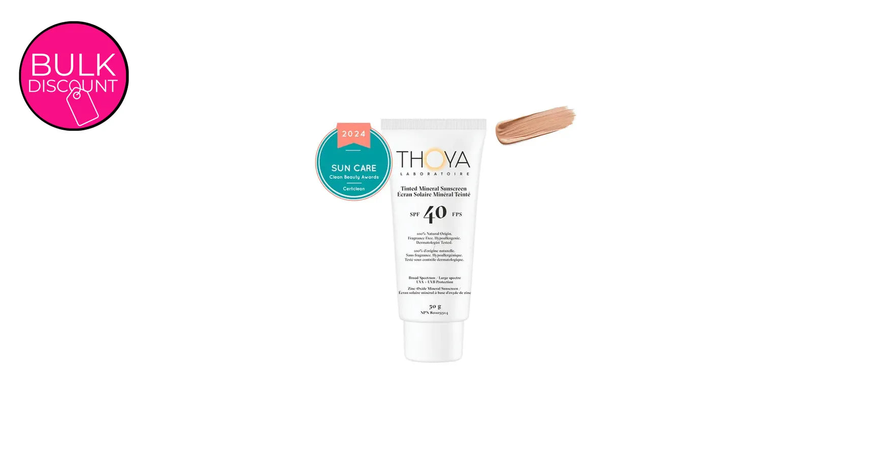 THOYA Tinted Mineral Sunscreen SPF40 #1 Porcelain (50ml)
