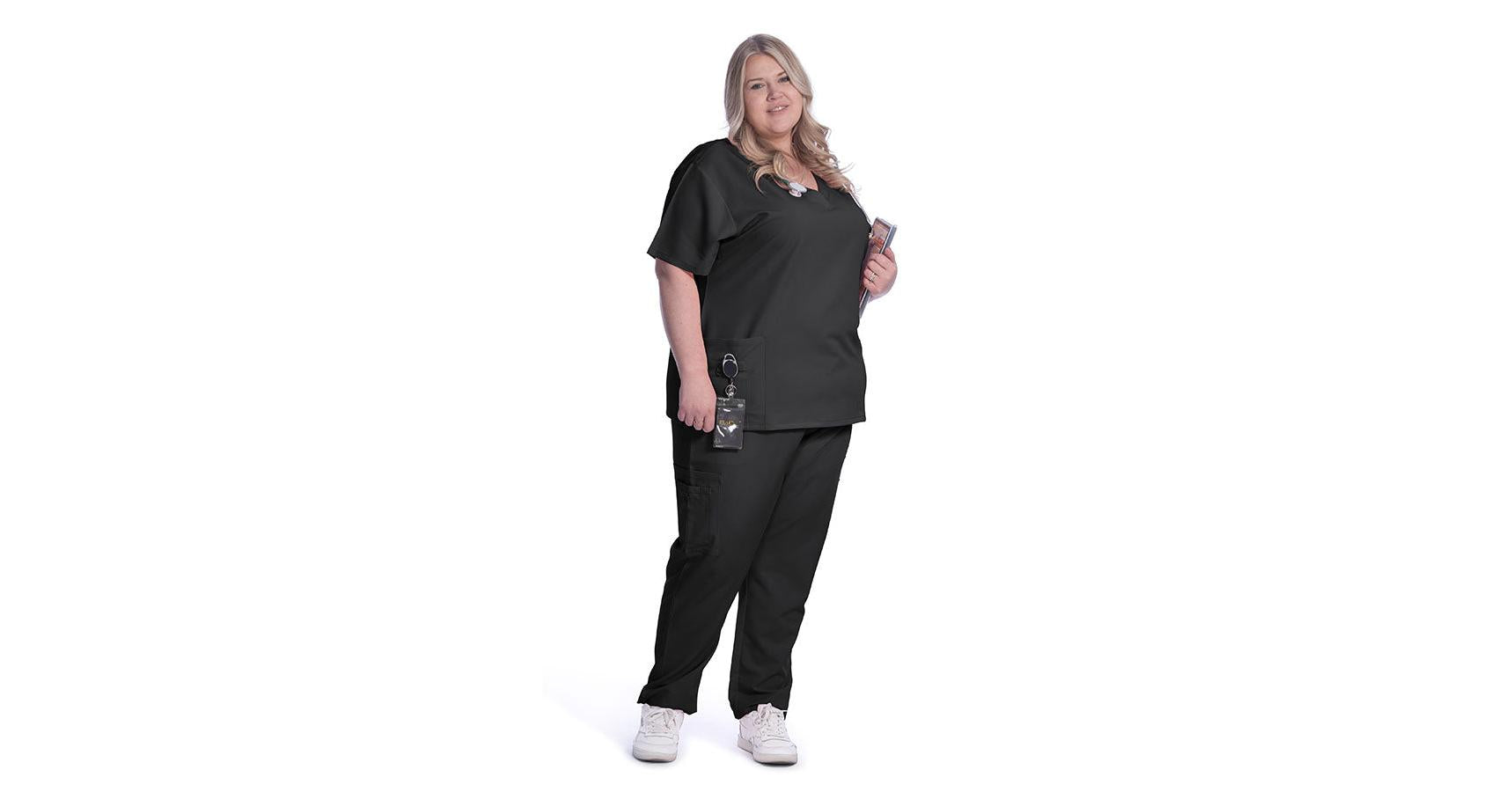 Greentown 4 way stretch Flaunt Top Black V-Neck XLarge