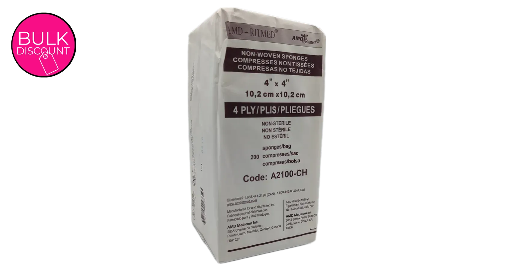 All-Purpose Disposable Wipes (4"x4") 200/pk (non-woven)