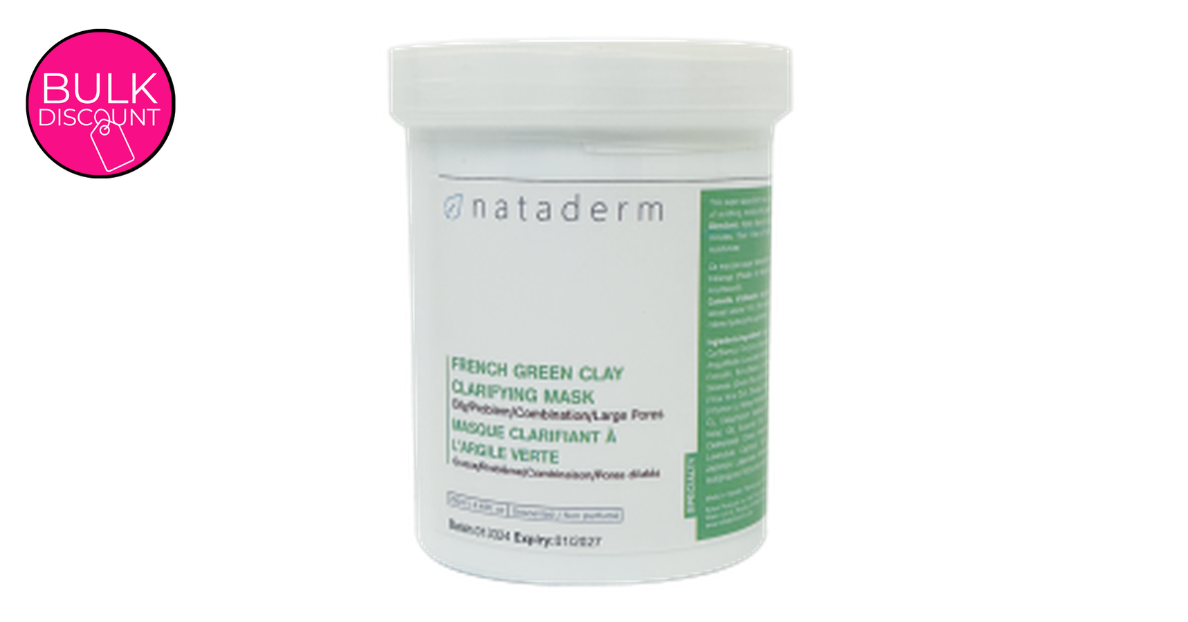 Nataderm French Green Clay Clarifying Mask (250ml)