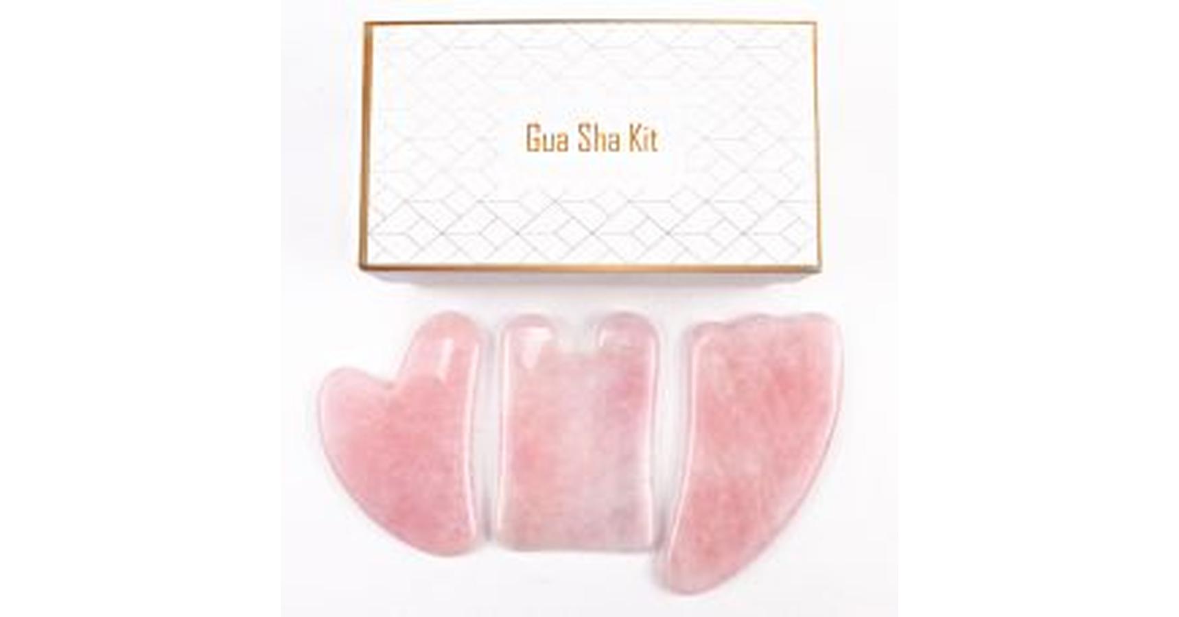 Rose Quartz Gua Sha kit (3pcs/box)