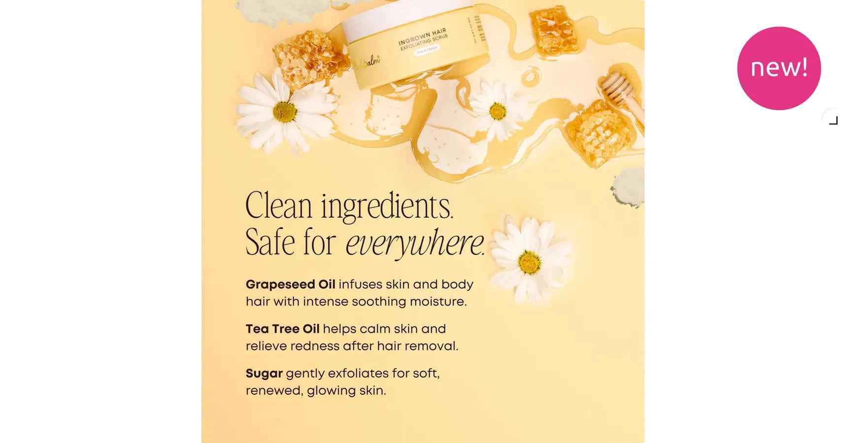 Bushbalm Milk and Honey Exfoliating Scrub Ingrown Hair (8oz/236ml)