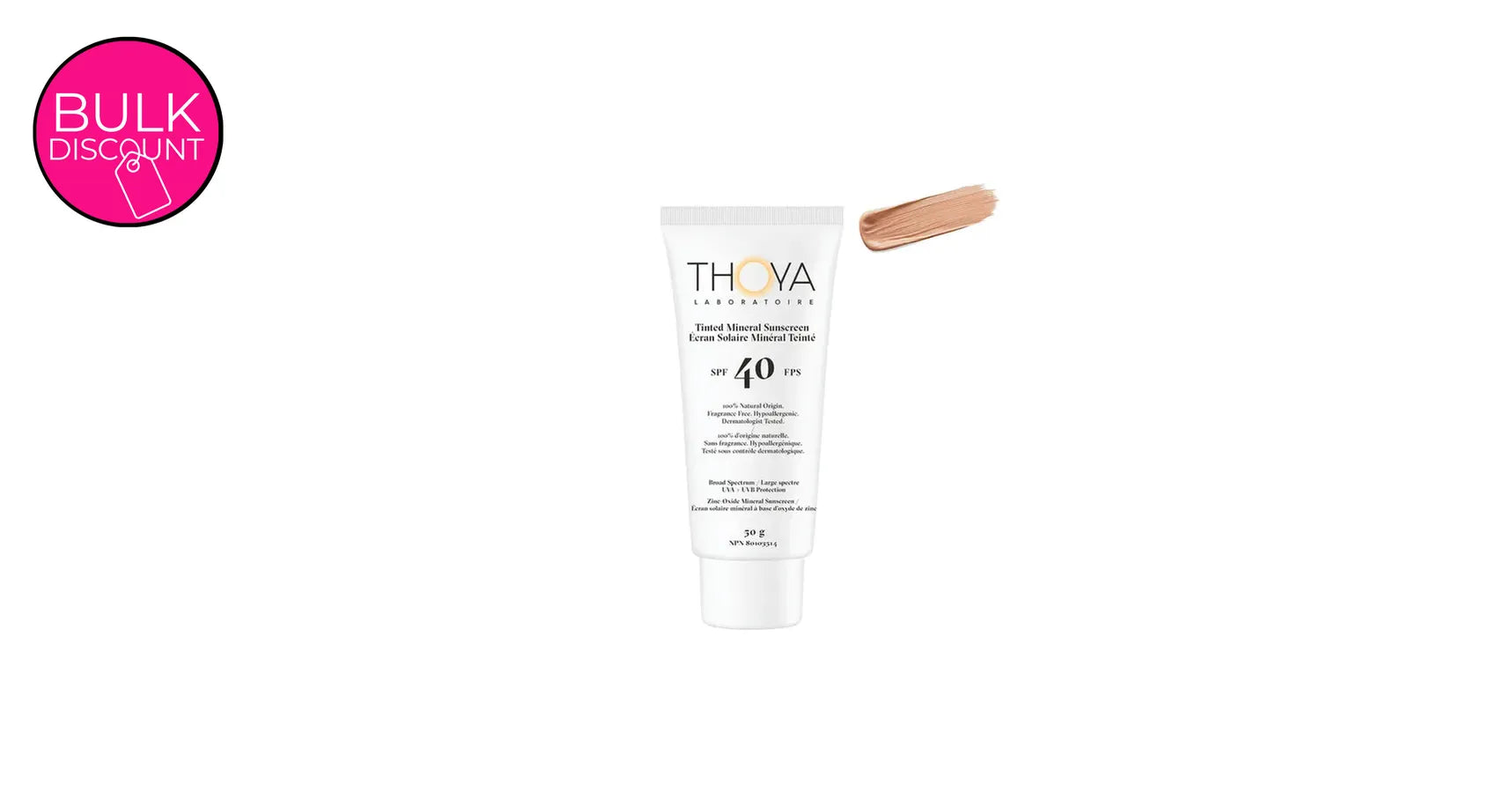 THOYA Tinted Mineral Sunscreen SPF40 #1 Porcelain (50ml)