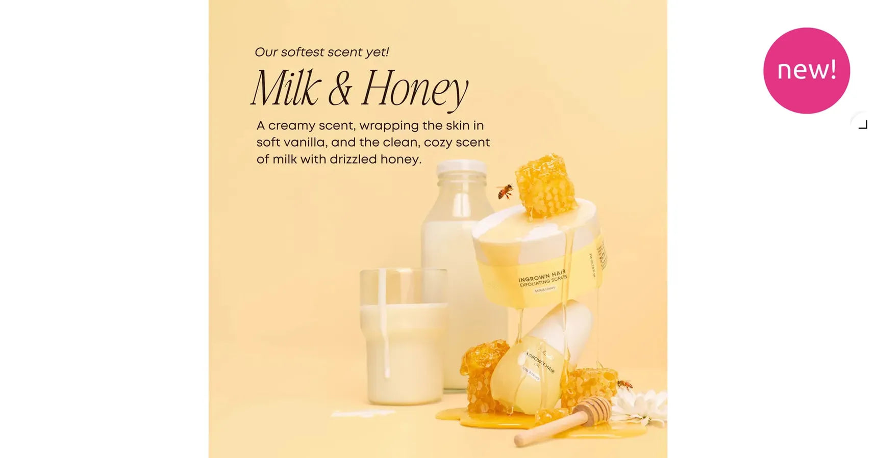 Bushbalm Milk and Honey Exfoliating Scrub Ingrown Hair (8oz/236ml)