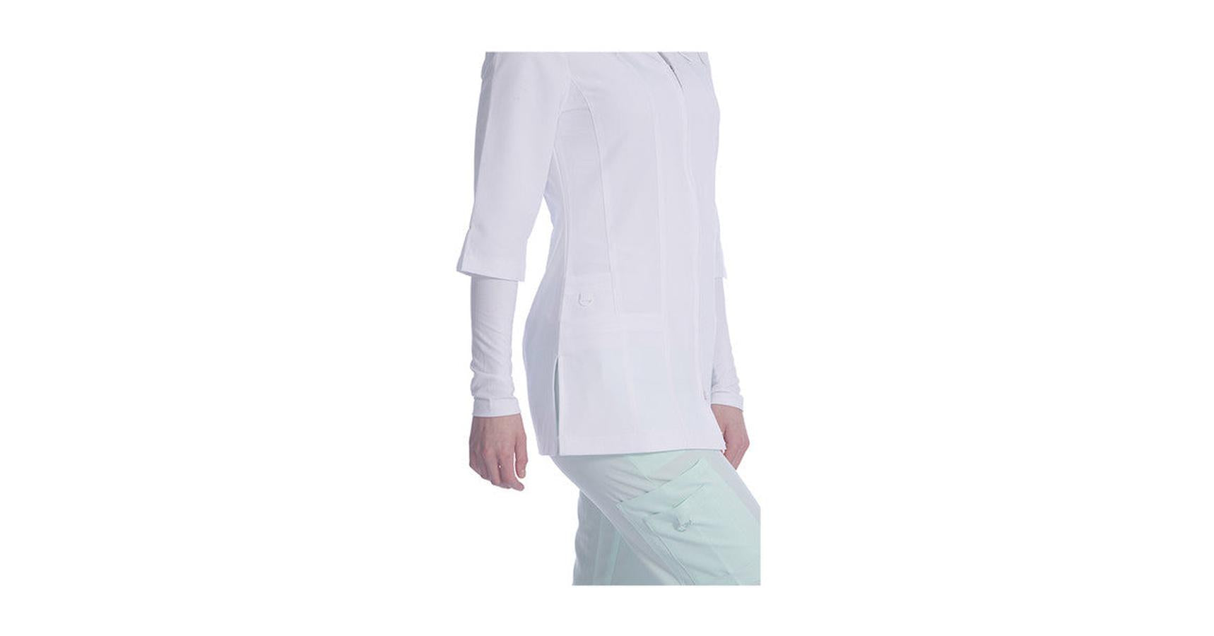 Greentown 4-way stretch Flaunt 3/4 Sleeve 2 way Full Zip Jacket White XLarge