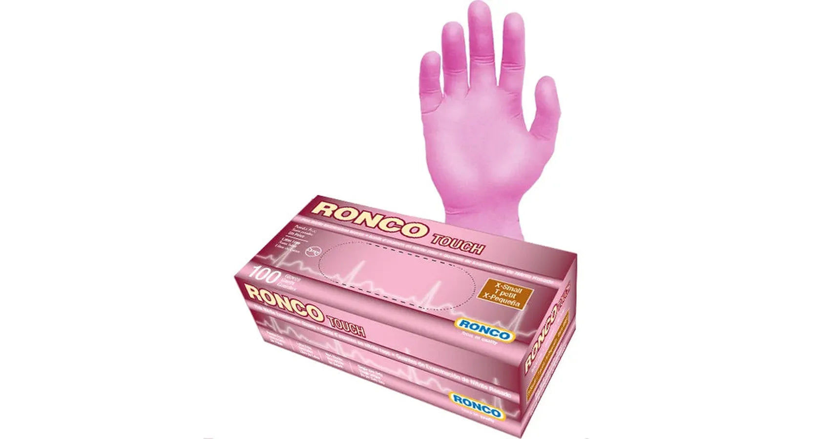 Gloves - Ronco Nitrile Pink (Powder Free) Large (100/Box)