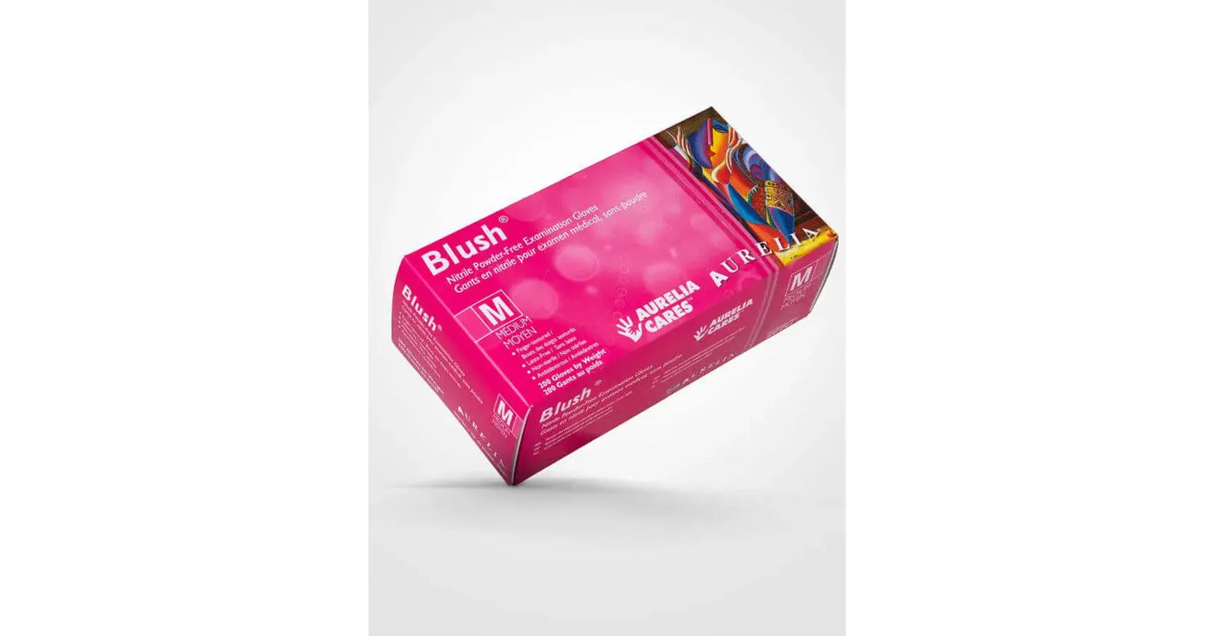 Gloves - Aurelia Blush Nitrile Hot Pink (Powder Free) Large (200/Box)