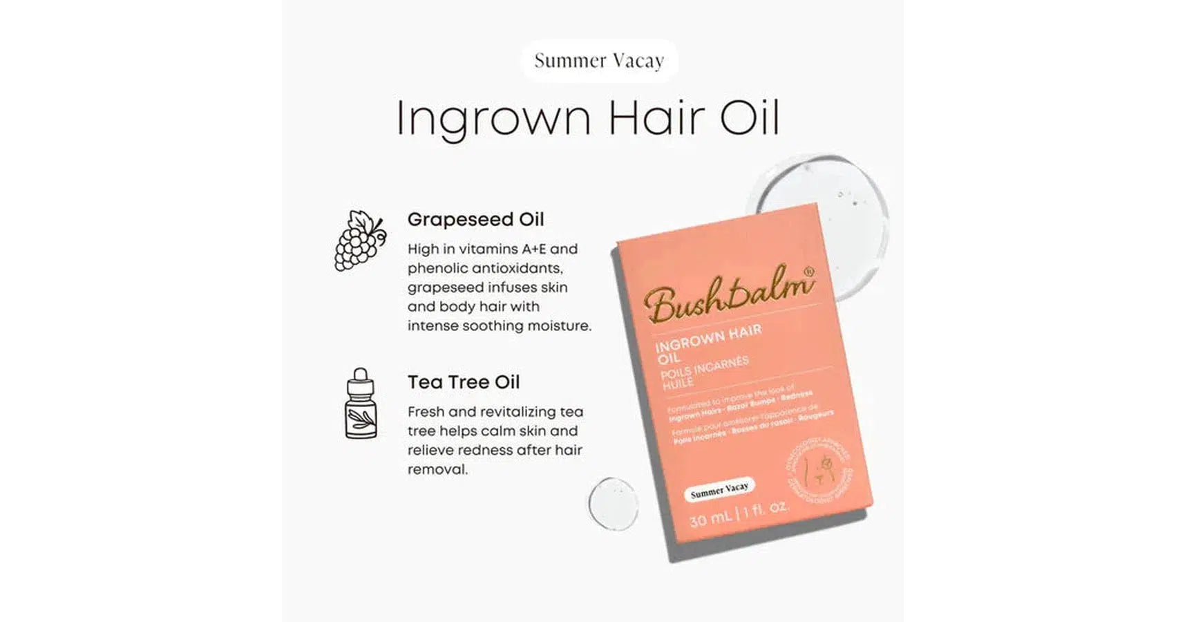 Bushbalm "Summer Vacay" Ingrown Hair Oil (30ml)