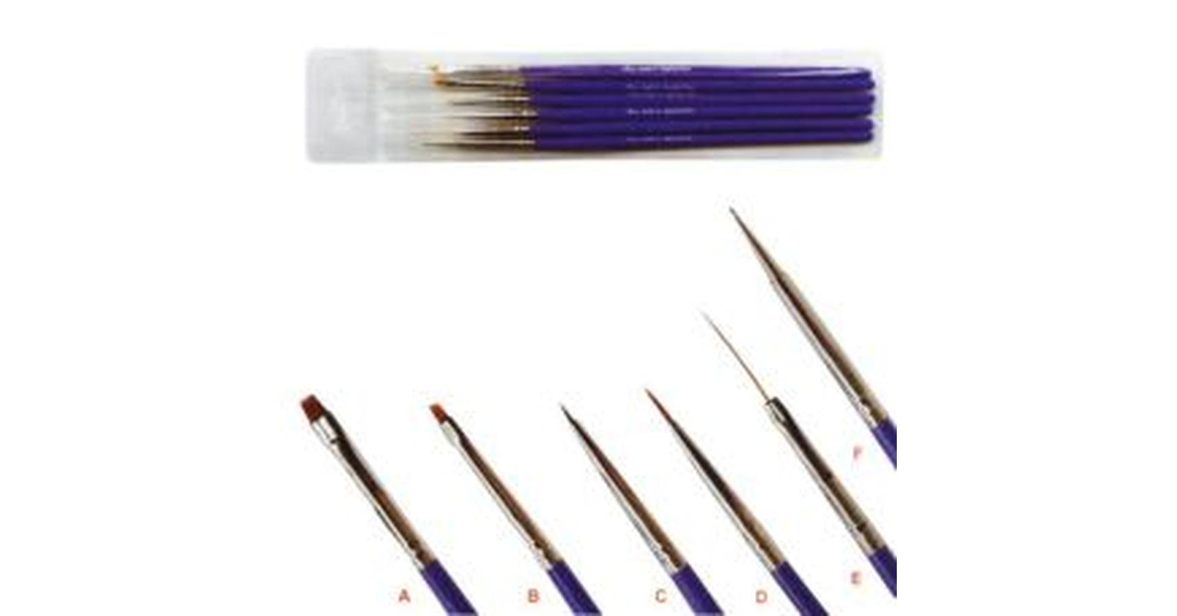 Nail Art Brush Set (6 pieces)