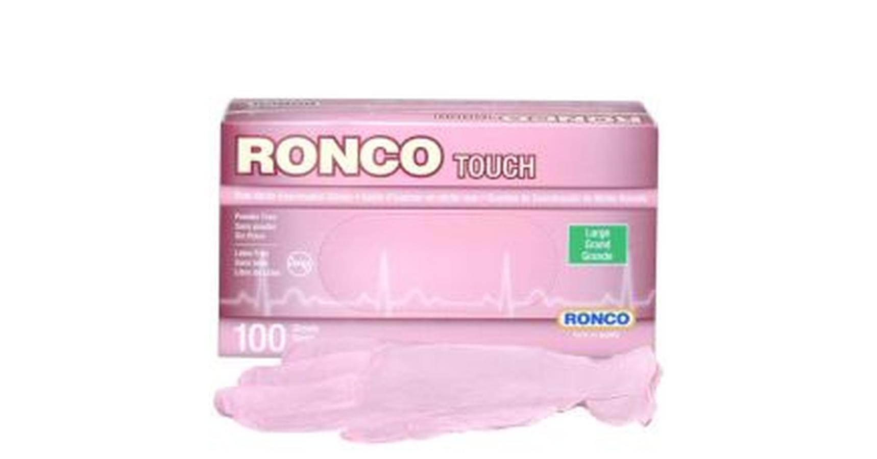 Gloves - Ronco Nitrile Pink (Powder Free) Large (100/Box)