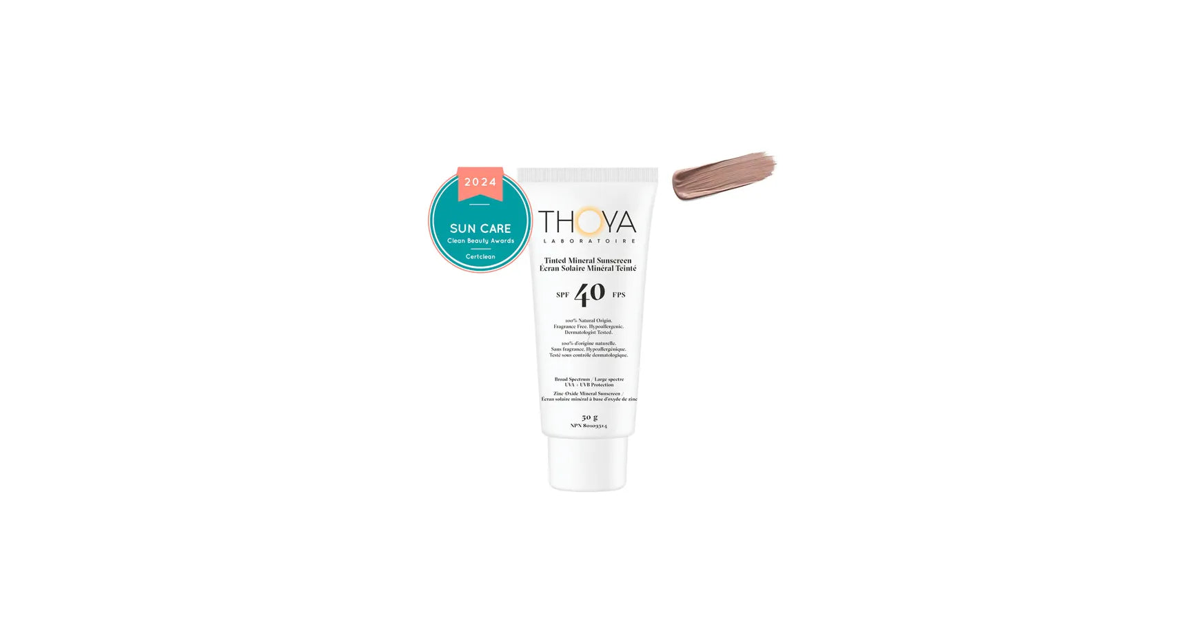 THOYA Tinted Mineral Sunscreen SPF40 #2 Rose Ivory (50ml)