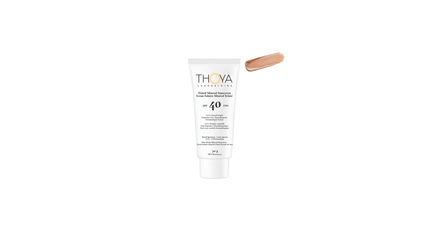 THOYA Tinted Mineral Sunscreen SPF40 #1 Porcelain (50ml)