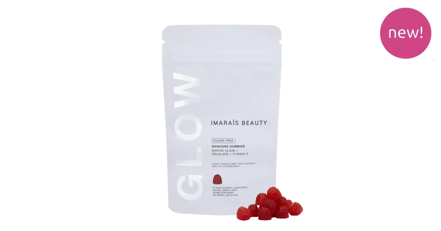 Imarais Vegan Skincare Gummies - GLOW (30/pack) lemon