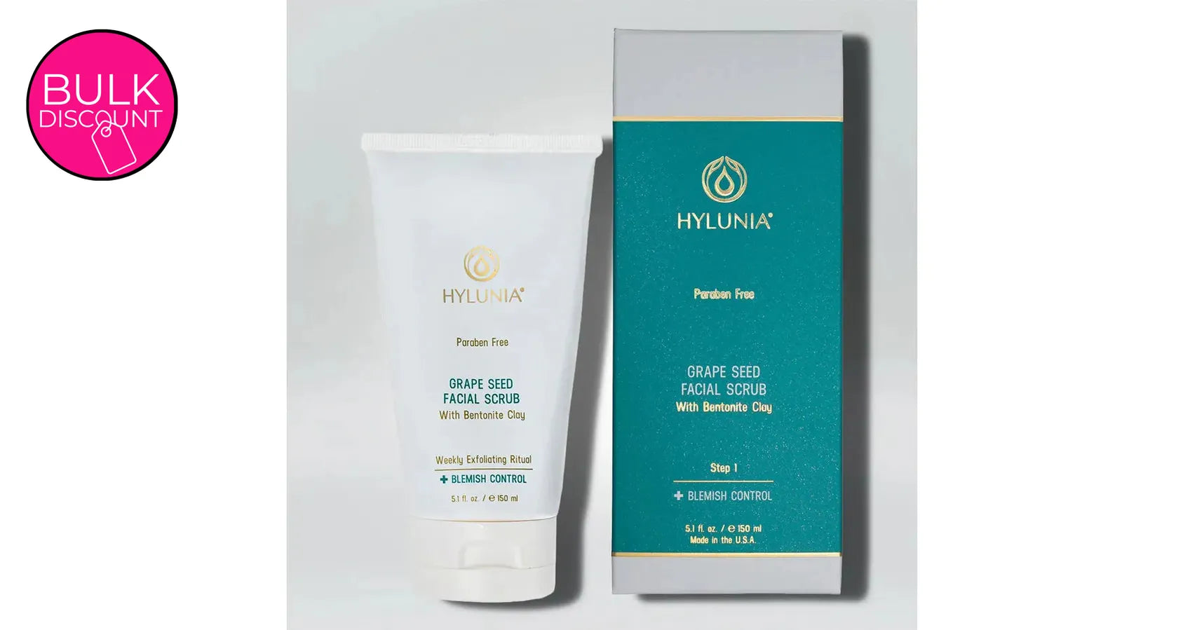 Hylunia Grape Seed Exfoliating Facial Scrub (5.1oz/150ml)