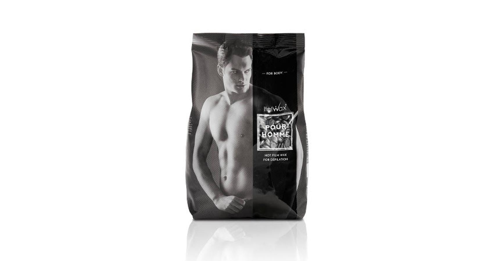 Italwax Hot Film Hard Wax Granules Black Silver Pour Homme for men 1kg