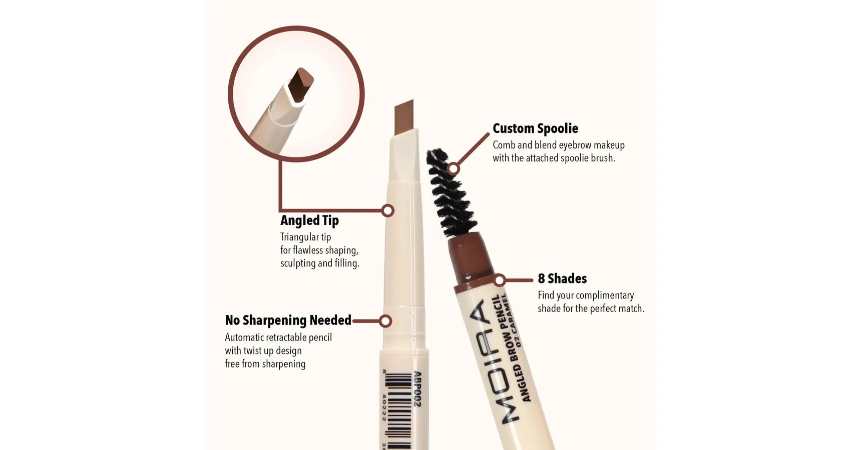 MOIRA Angled Brow Pencil - Caramel