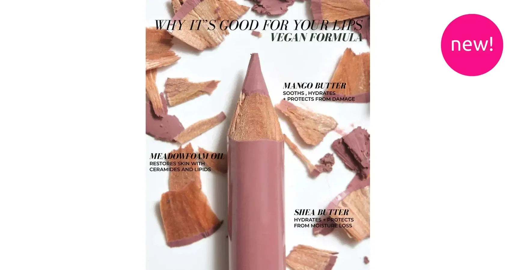 TESTER Fitglow Vegan Pencil Lip Liner (1.1g) - various colours