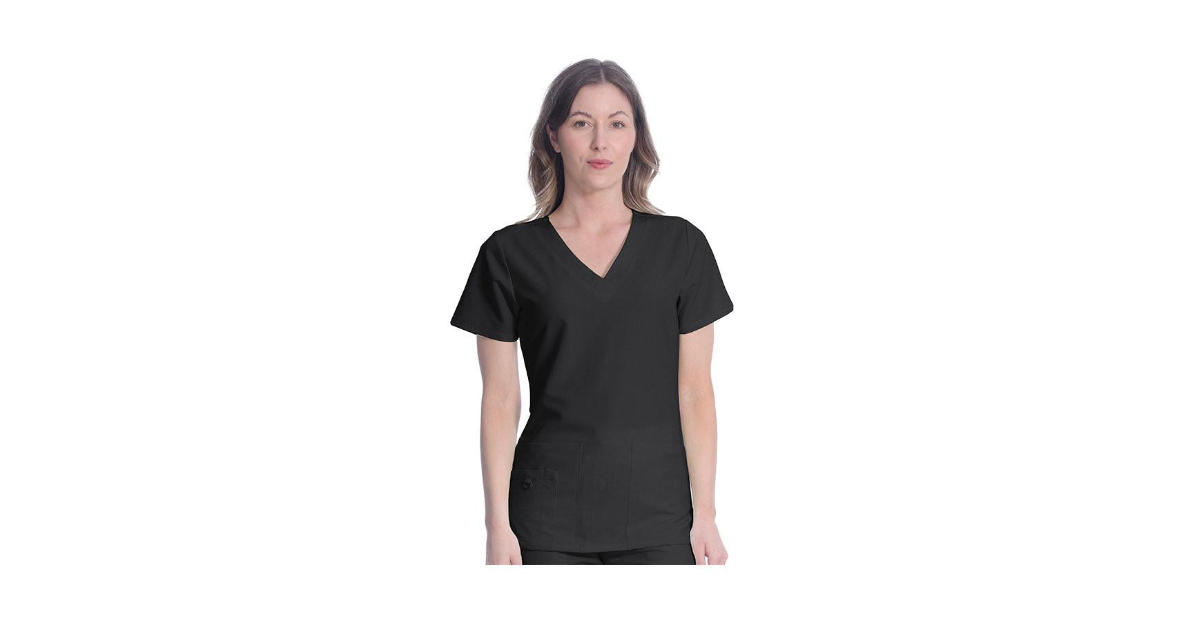 Greentown 4 way stretch Flaunt Top Black V-Neck XLarge