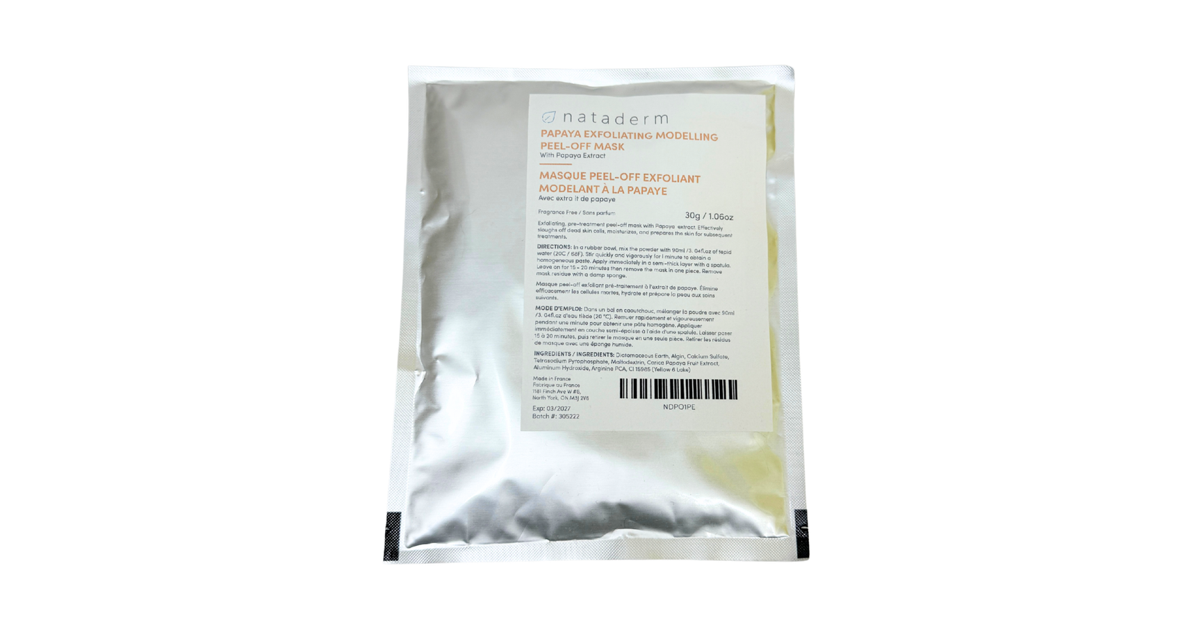 Nataderm Papaya Exfoliating Modelling Peel-Off Mask (30g single portion)