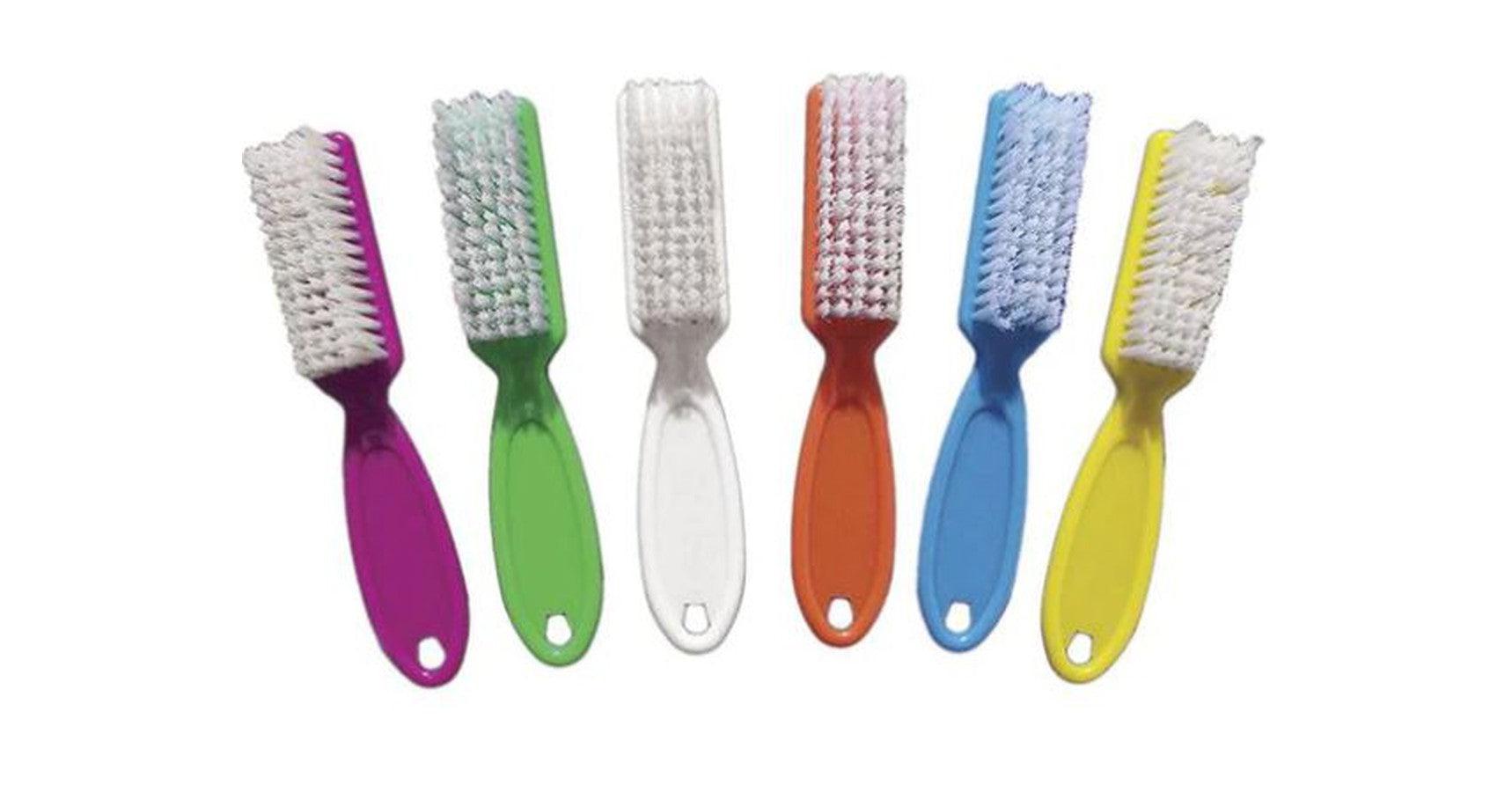 Nail Scrub Brush (MULTI-COLOUR), plastic handle