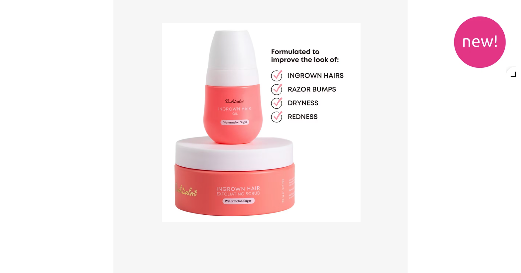 Bushbalm Watermelon Sugar Ingrown Hair Exfoliating Scrub (8oz/236ml)