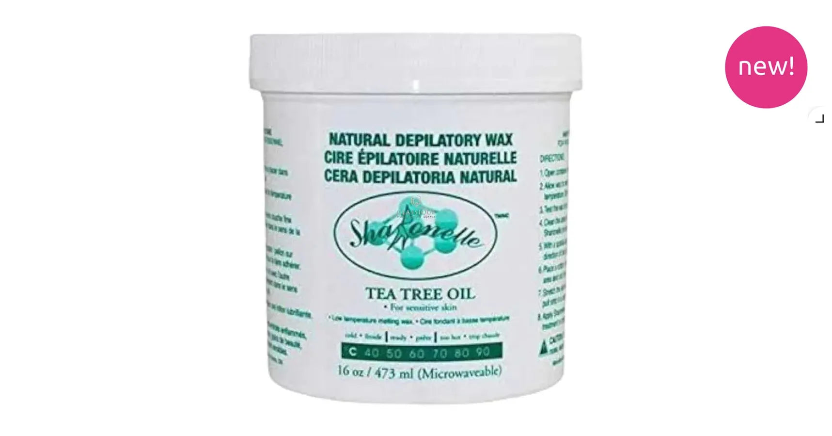 Sharonelle Soft Wax - Tea Tree Cream, sensitive skin (500ml) MICROWAVEABLE TUB